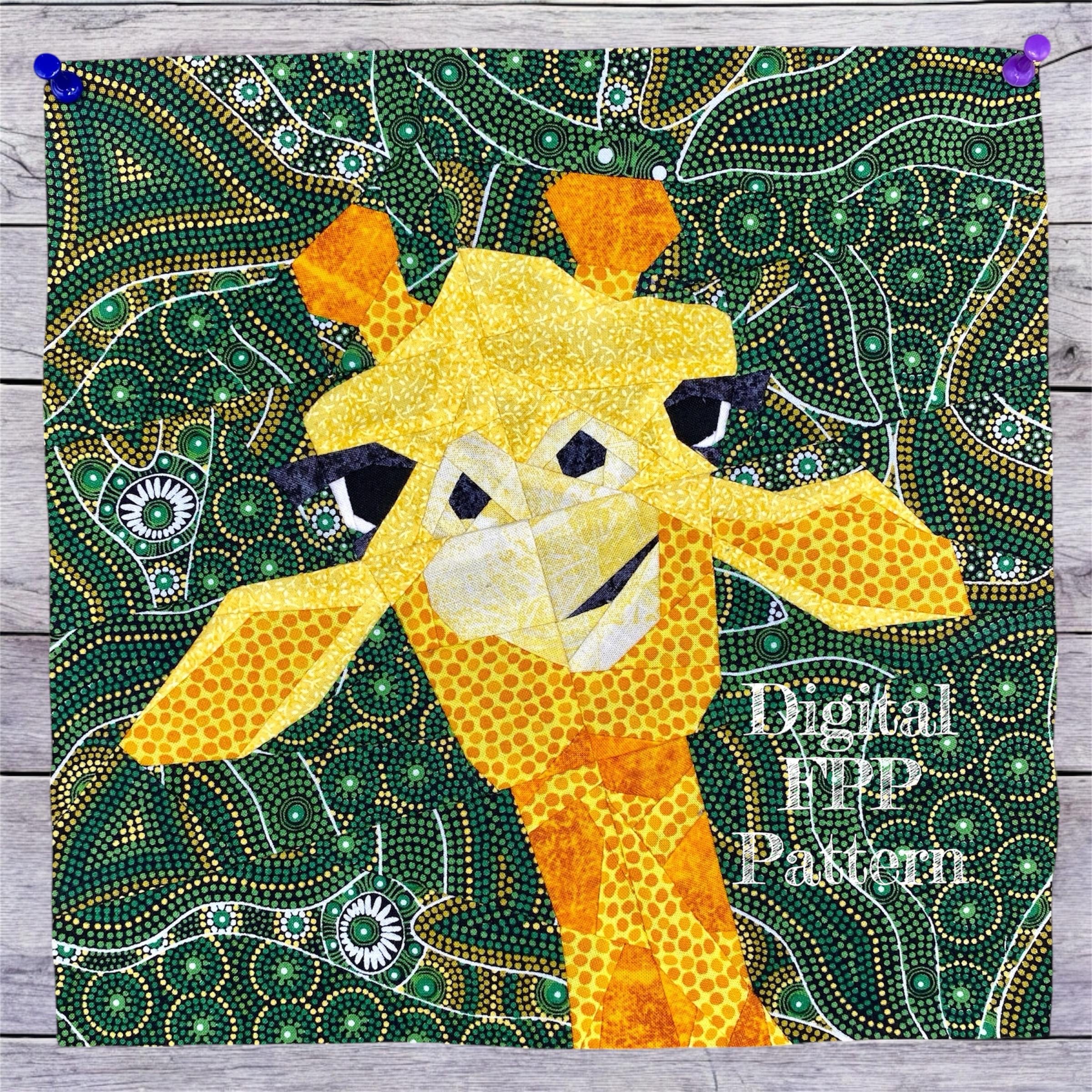 Goofy Giraffe Quilt Block Pattern, Foundation Paper Piecing (PDF Download)
