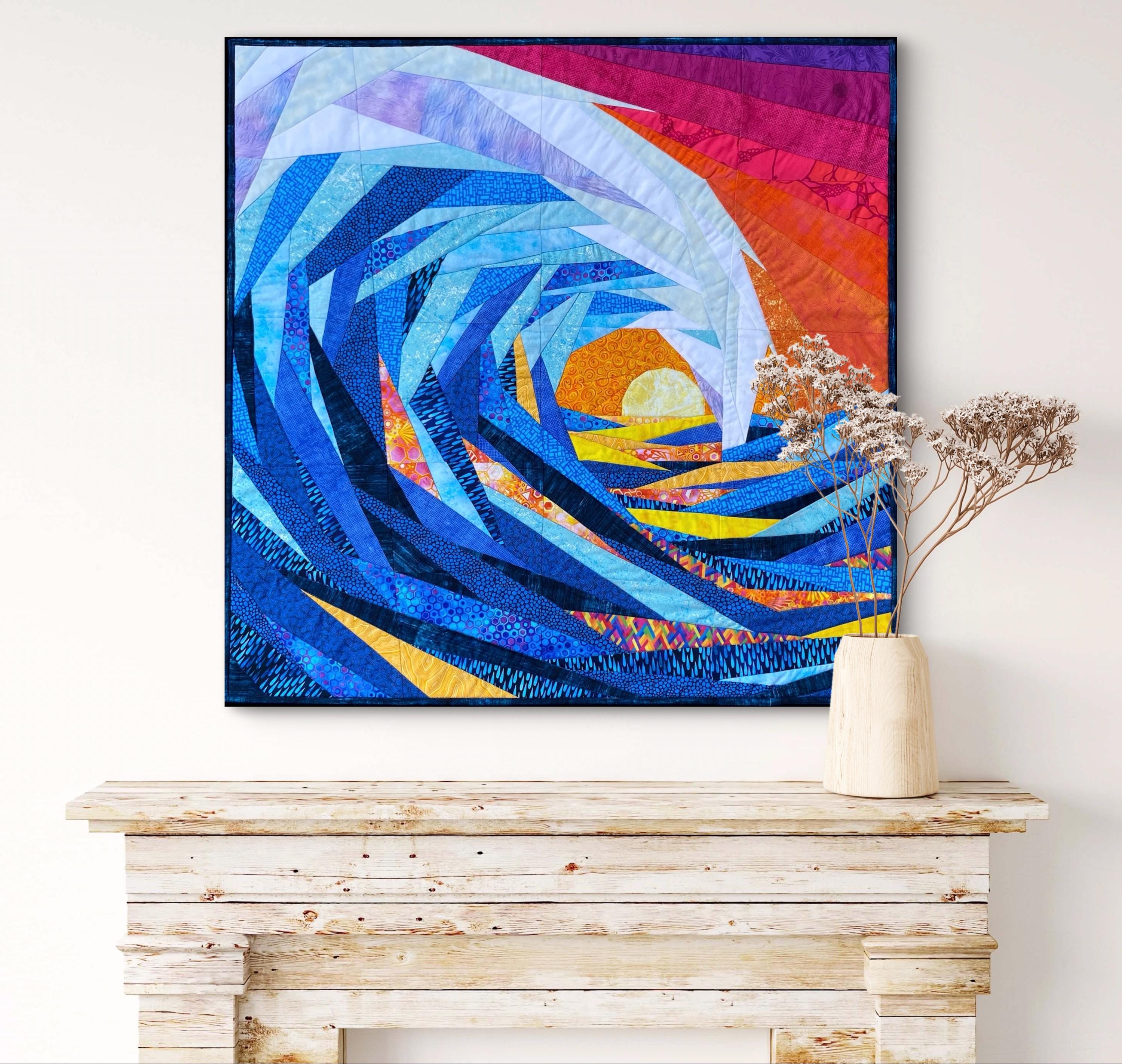 Ocean Sunset Wall Quilt Pattern, Foundation Paper Piecing (PDF Download)